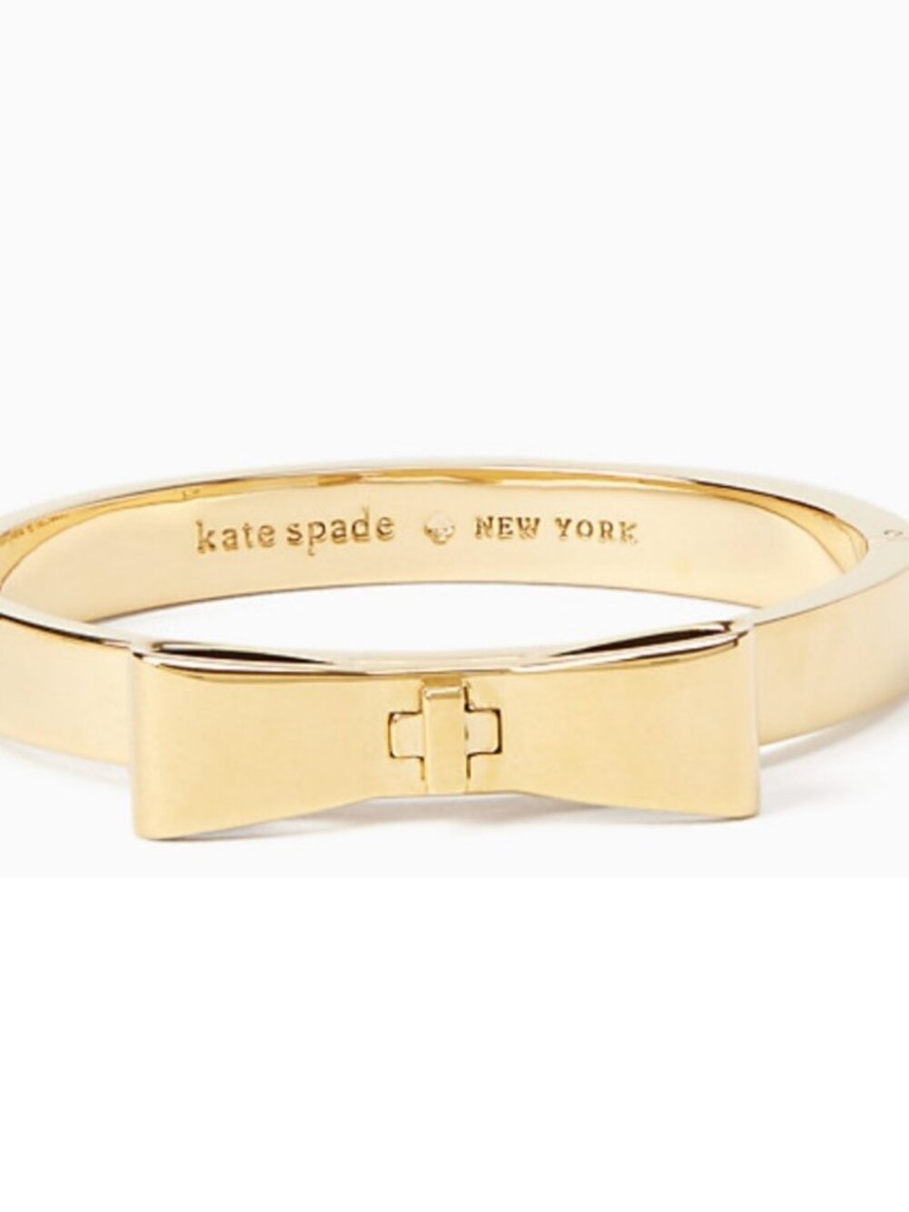 NWT~KATE SPADE~Gold Perfectly Placed Hinged Bow Bangle